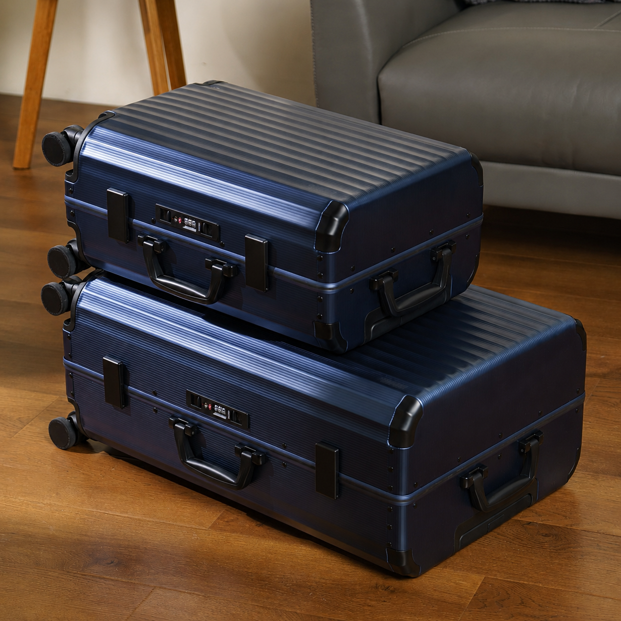 HORIZON Aluminum Suitcase Navy