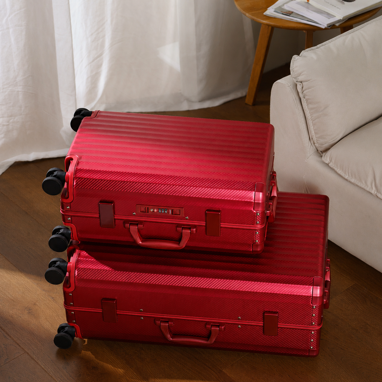 HORIZON Aluminum Suitcase Red