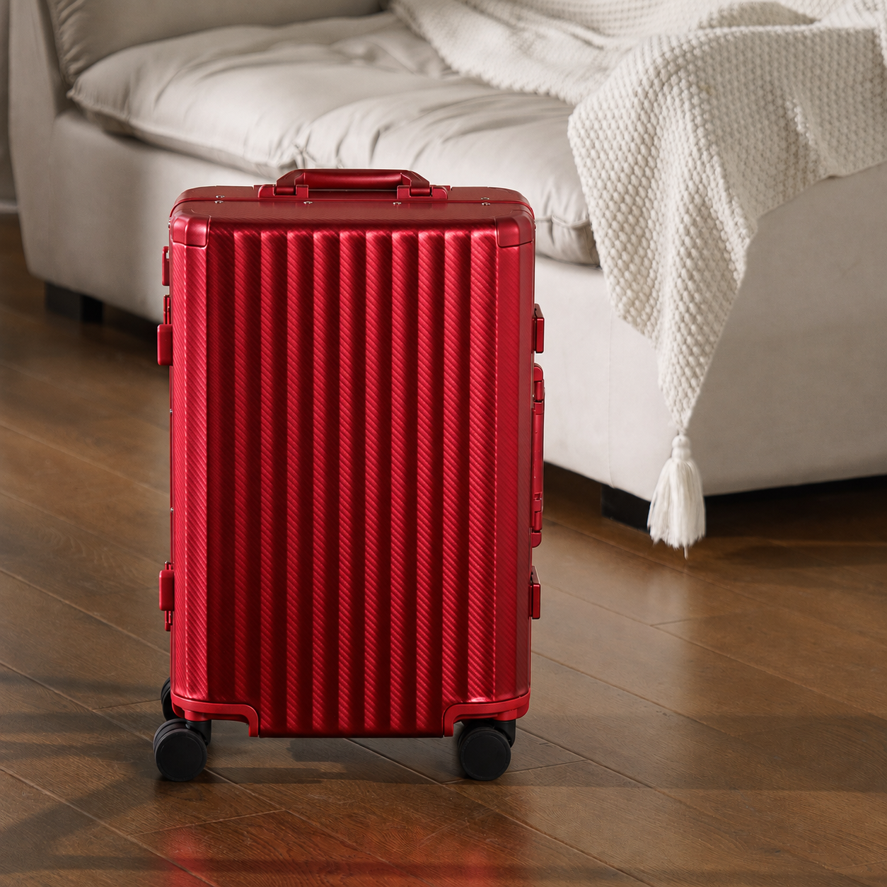 HORIZON Aluminum Suitcase Red