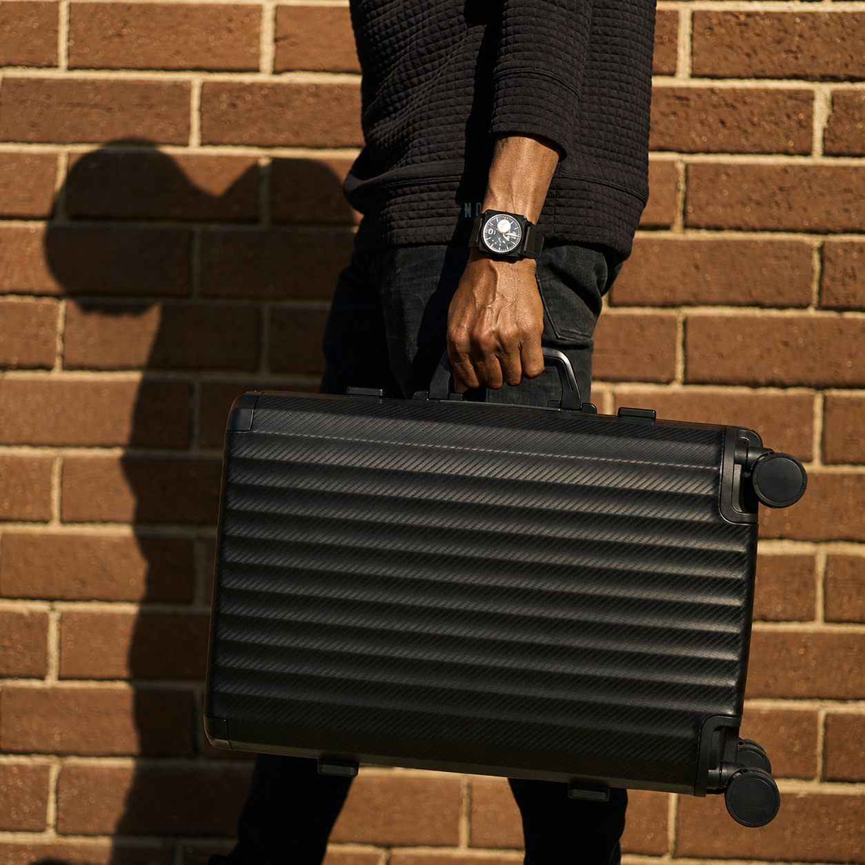 HORIZON Aluminum Suitcase Black