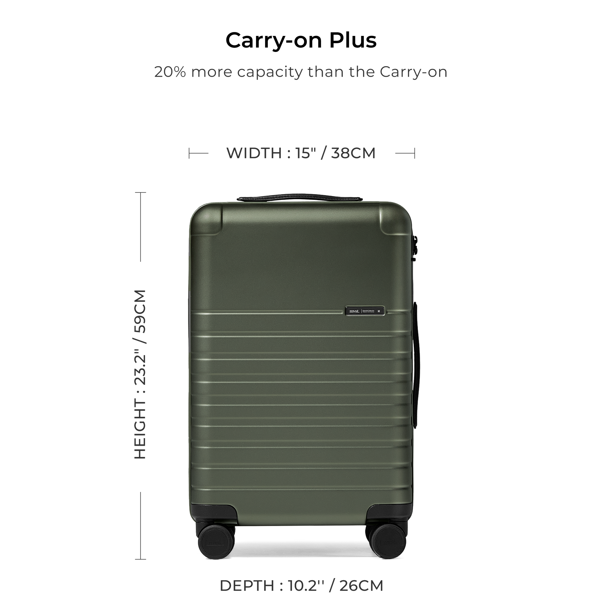 Essential Collection Suitcase Dark Olive Metallic